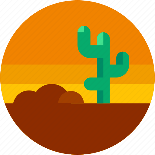 Cactus, circle, desert, flat icon, landscape icon - Download on Iconfinder