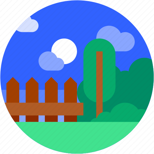 Circle, flat icon, garden, home, landscape, trees icon - Download on Iconfinder