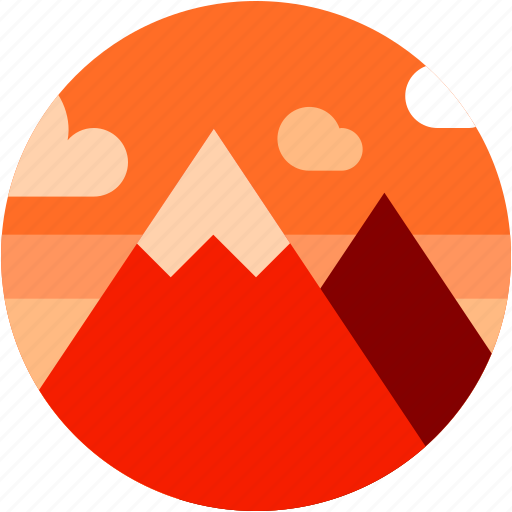 Circle, dusk sky, flat icon, landscape, mountain icon - Download on Iconfinder