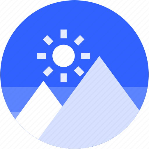 Circle, flat icon, landscape, mountain, snow, winter icon - Download on Iconfinder