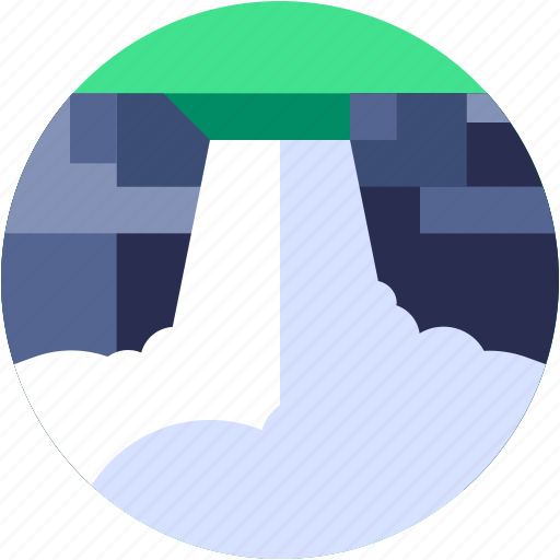 Circle, flat icon, landscape, water, waterfall icon - Download on Iconfinder