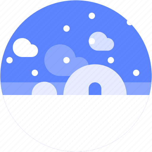 Circle, flat icon, inglo, landscape, noth pole, snow, tourism icon - Download on Iconfinder