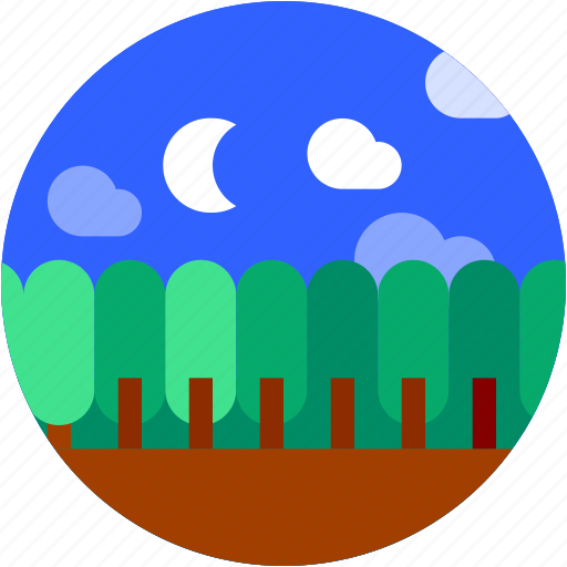 Circle, flat icon, forest, landscape, trees icon - Download on Iconfinder