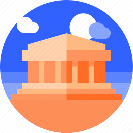 Circle, flat icon, landscape, parthenon, tourism icon - Download on Iconfinder