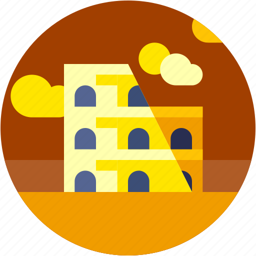 Circle, colosseum, europe, flat icon, italy, landscape icon - Download on Iconfinder