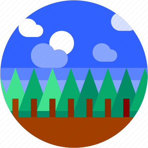 Circle, flat icon, forest, landscape, trees icon - Download on Iconfinder