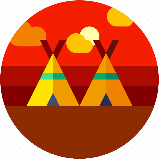 Camping, circle, flat icon, indian, landscape, tent, traditional icon - Download on Iconfinder