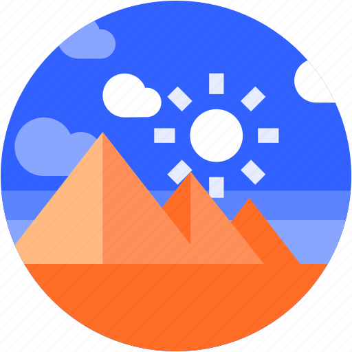Circle, desert, egypt, flat icon, landscape, pyramid, tourism icon - Download on Iconfinder