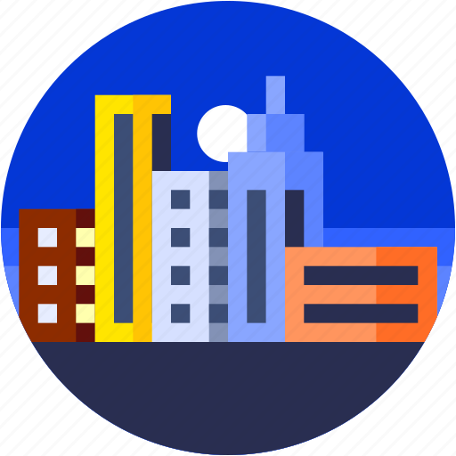 Building, circle, city, flat icon, landscape icon - Download on Iconfinder