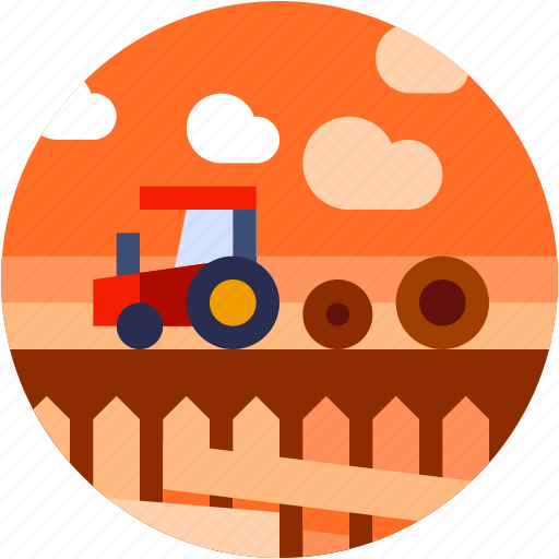 Circle, farming, field, flat icon, landscape, tractor icon - Download on Iconfinder