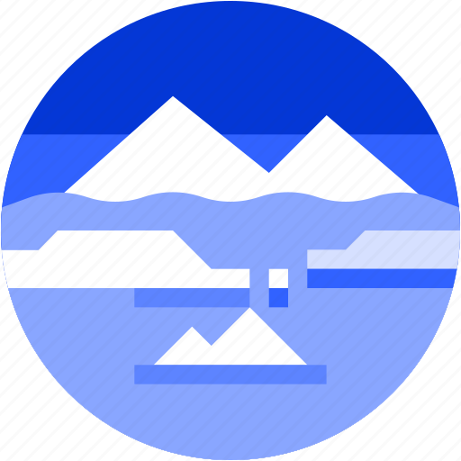 Circle, flat icon, ice berg, landscape, mountain, pole, snow icon - Download on Iconfinder