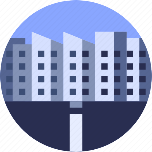 Building, circle, city, flat icon, landscape, office icon - Download on Iconfinder