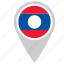 country, flag, laos, location, point, pointer 