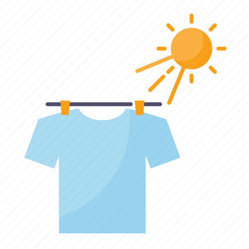 Clothes, clothes line, dry, drying, laundry, sun icon - Download on Iconfinder