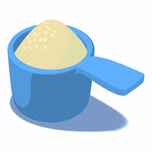 Food, isometric, object, powder, scoop, spoon, white icon - Download on Iconfinder