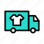 laundry, delivery, truck, clothes, shirts 
