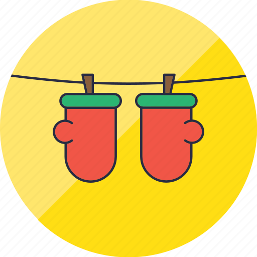 Laundry, clothes, hang, mitten, mittens, washing, wear icon - Download on Iconfinder