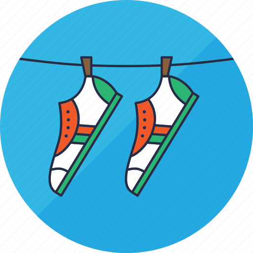 Laundry, cleaning, hang, shoe, shoes, sneakers, washing icon - Download on Iconfinder