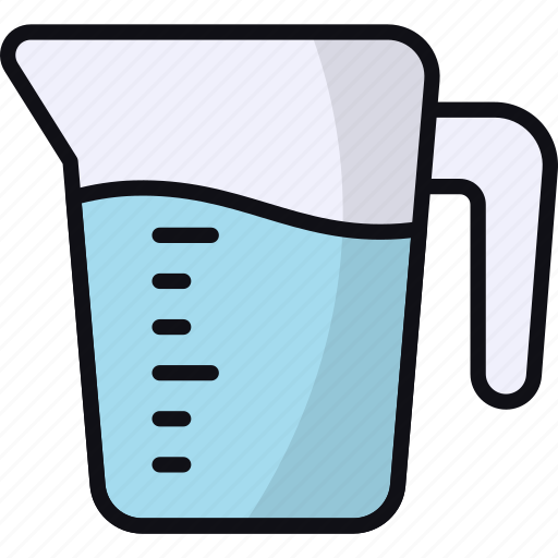 Beaker, jug, water, measuring glass, kitchenware, measuring cup icon - Download on Iconfinder