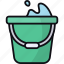 bucket, container, water, cleaning, pail, tool 