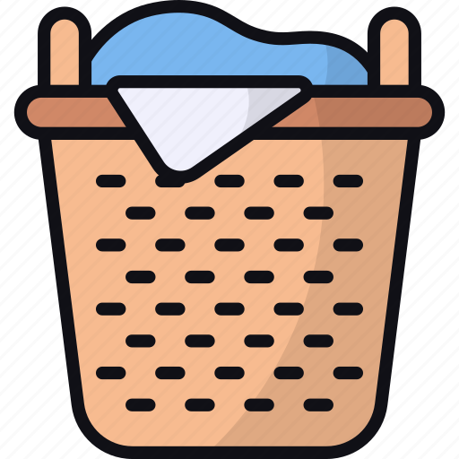Laundry basket, dirty clothes, washing, garment, housework, fashion, housekeeping icon - Download on Iconfinder