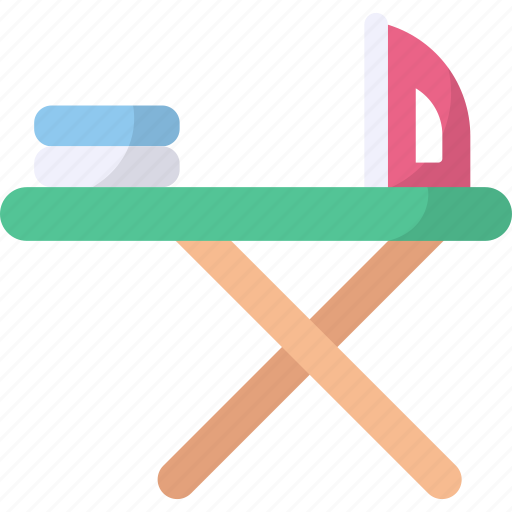 Iron board, housekeeping, ironing board, housework, laundry, iron table, household icon - Download on Iconfinder
