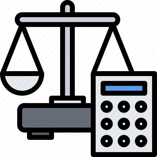 Calculation, calculator, court, law, lawyer, money, scales icon - Download on Iconfinder