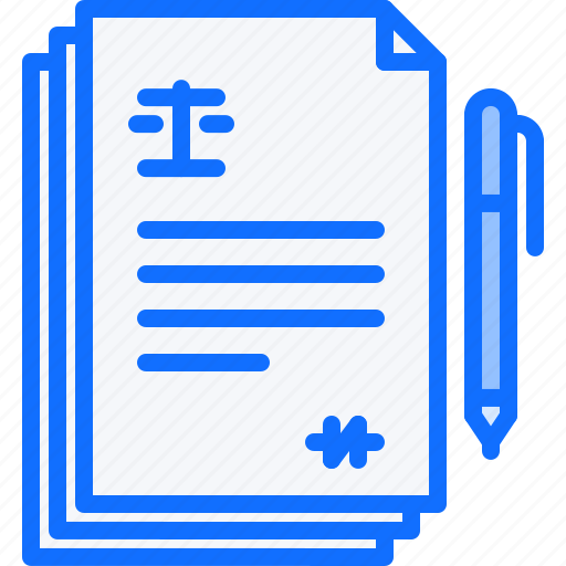 Contract, court, document, law, lawyer, pen, scales icon - Download on Iconfinder