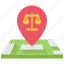 court, justice, law, lawyer, location, map, pin 