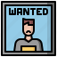 bandit, criminal, hacker, man, signaling, stick, wanted 