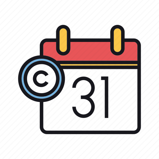 Copyright, expiry, calendar, date, expire icon - Download on Iconfinder