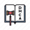 dmca, file, notice, document, gavel, take down