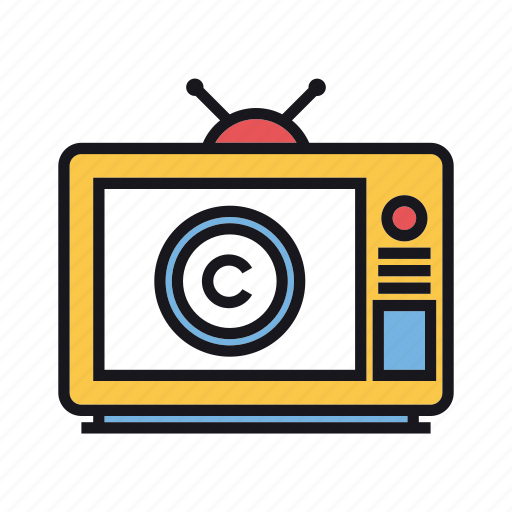 Broadcast, copyright, tv, channel, episode, television, vintage icon - Download on Iconfinder