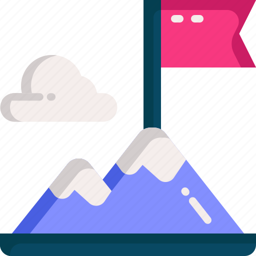 Mountain, goal, flag, success, target icon - Download on Iconfinder