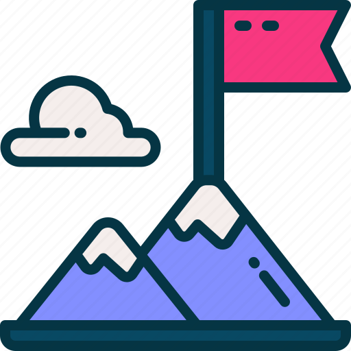 Mountain, goal, flag, success, target icon - Download on Iconfinder