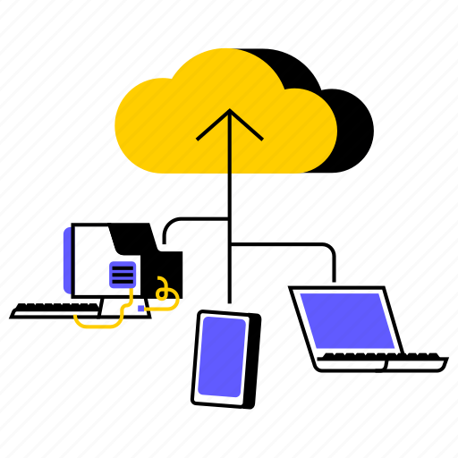 Data, management, cloud, upload, archive, devices, device illustration - Download on Iconfinder