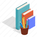 isometric, object, sign, stationery
