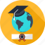 academy, certificate, education, globe, graduation, knowledge, science 