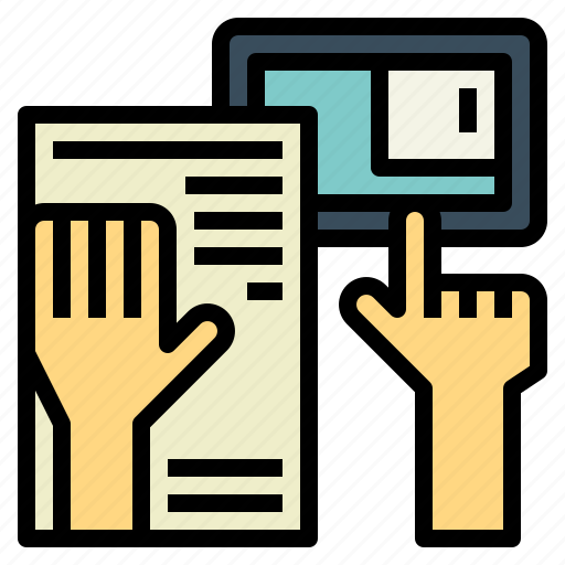 Hand, learning, tablet, working icon - Download on Iconfinder