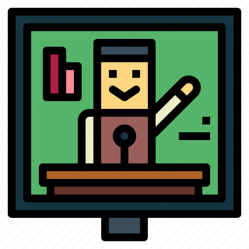 Man, monitor, teacher, teaching icon - Download on Iconfinder