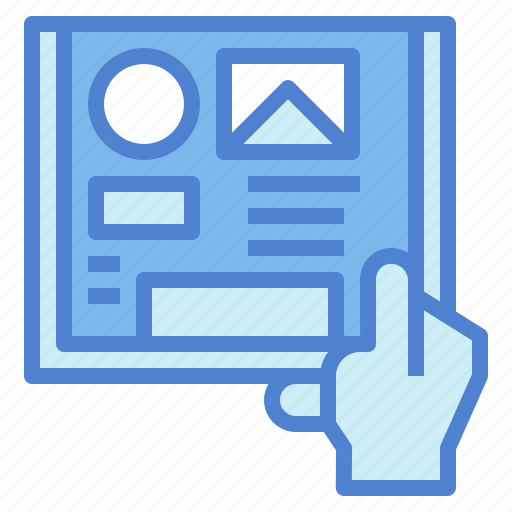 Hand, learning, tablet, website icon - Download on Iconfinder