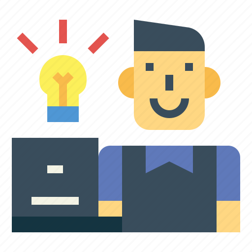 Idea, learning, man, notebook icon - Download on Iconfinder
