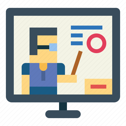 Man, monitor, teacher, teaching icon - Download on Iconfinder