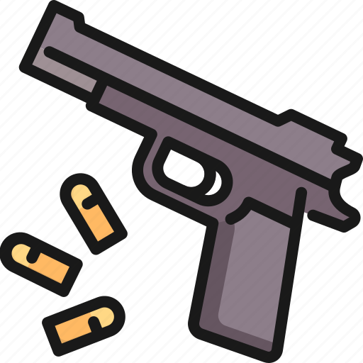 Bullet, gun, handgun, pistol, protection, revolver, weapon icon - Download on Iconfinder