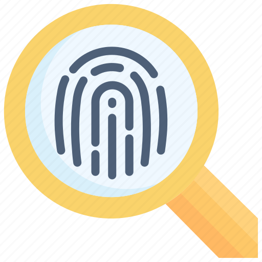 Check, data, finger, fingerprint, identification, identity, magnifying glass icon - Download on Iconfinder