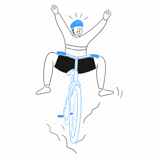 Bike, jump, cycling, leisure, mountain, ride, bicycle illustration - Download on Iconfinder