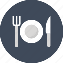 dish, food, fork, kitchen, knife, plate, restaurant
