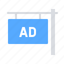ad, board, street