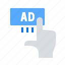 ads, advertisement, hand, pay per click