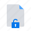 document, file, open lock 